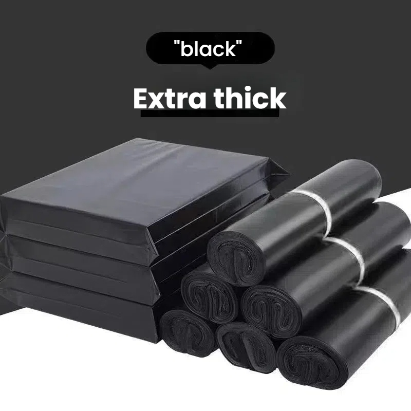 Black Courier Bag Waterproof Logistics E-Commerce Package Packaging Delivery Bag Whole Bag Plastic Packaging Bag Wholesale Customization
